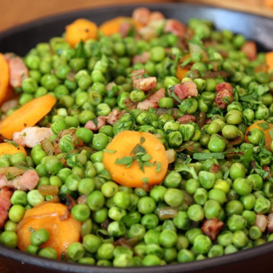 PETIT POIS CAROTTE ET LARDONS 150g